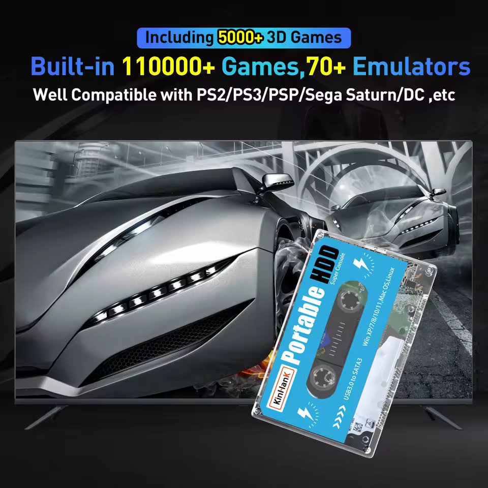 KINHANK Super Consola HDD 500GB - ¡100.000 Juegos Retro para PC!