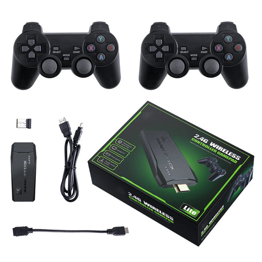 Consola Retro Stick 4K (64GB) - ¡Miles de Juegos + 2 Mandos Inalámbricos!